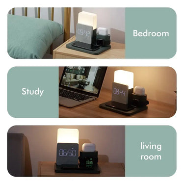 LED Light Bedside Lamp with Wireless Charger Dock