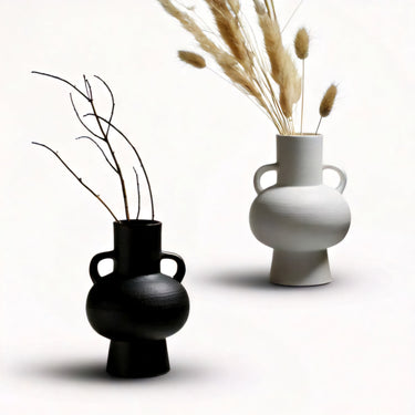 White Black Ceramic Vases