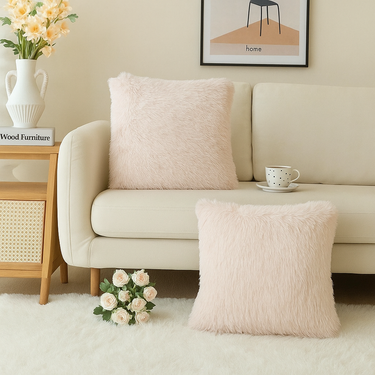 warm and fluffy faux fur throw pillow cover