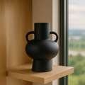 Elegant black and white ceramic vase for home decor
