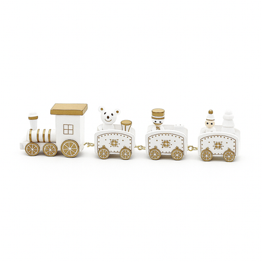 dreamy home wooden Christmas train for holiday decorations