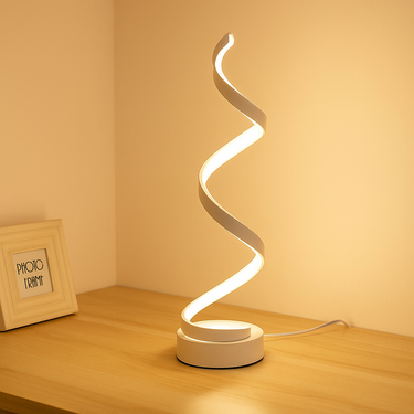 sleek curved LED table lamp for contemporary interiors