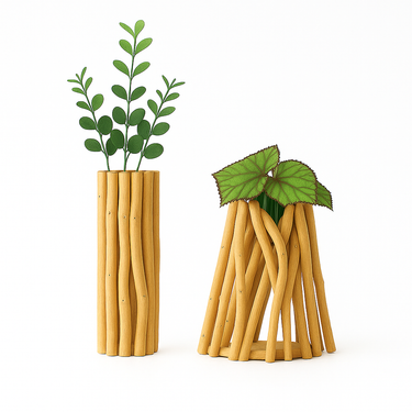 handmade solid wood vase for rustic home decor
