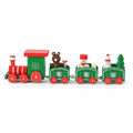 mini wooden train with Santa and Christmas gifts
