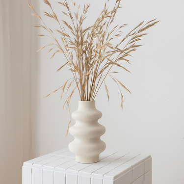 sleek white ceramic vase for contemporary interiors