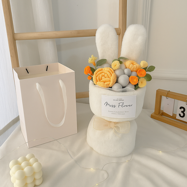 Unique rabbit ear bouquet with fresh seasonal blooms