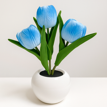 Elegant tulip design lamp and planter for interiors