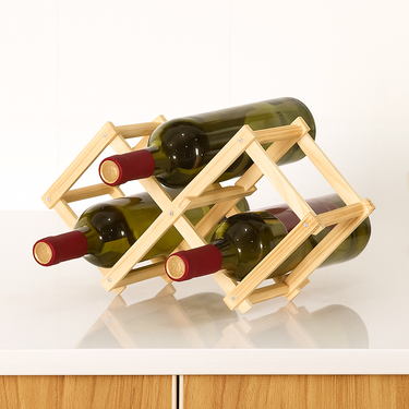 rustic wooden wine holder for 6 bottles
