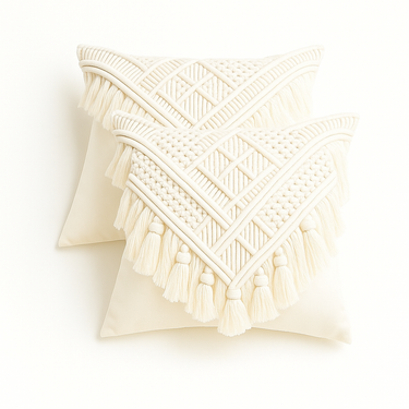 Cotton Linen Macrame Pillow Covers