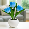 Decorative tulip-shaped lamp with built-in flower pot