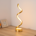 minimalist LED spiral lamp for office or bedside use