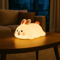 adorable bunny-shaped silicone night light for kids