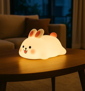 adorable bunny-shaped silicone night light for kids
