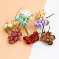 Artificial silk roses arranged in a beautiful bouquet