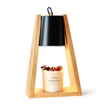 triangle candle lamp with warm ambient glow