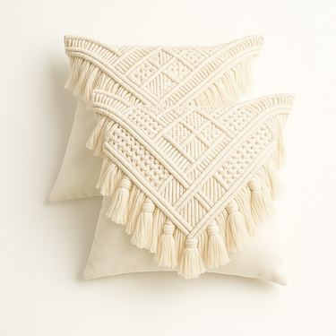 Cotton Linen Macrame Pillow Covers