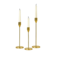 sleek modern metal candle holder for pillar or taper candles