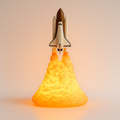 space exploration themed lamp with shuttle design