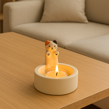 Decorative kitten paw candle holder for cozy home decor