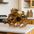 solid wood wine rack for stylish home bar setup