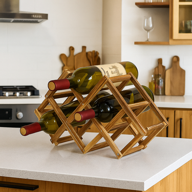 solid wood wine rack for stylish home bar setup