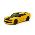 yellow LEGO Camaro car with sporty muscle car design