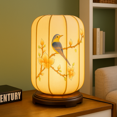 colorful hand-painted table lamp with unique design