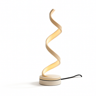LED spiral curved desk lamp with modern design