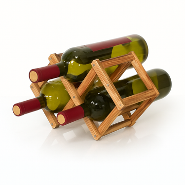 space-saving wood wine shelf for small spaces