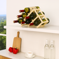 compact wood wine rack for countertop storage