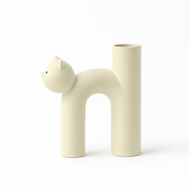  Artistic ceramic cat head tube vase for unique interiors