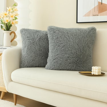 stylish faux fur cushion cover for modern interiors