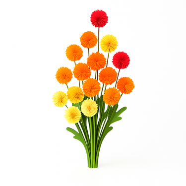 Table vase flower arrangement with fresh seasonal blooms