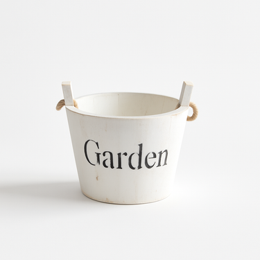 small wooden pot for succulents and dried flowers