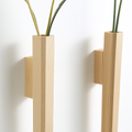handcrafted wooden vase suspended with rope or chain