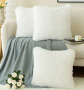 decorative faux fur pillowcase with plush texture