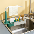multi-functional telescopic rack for kitchen sink area