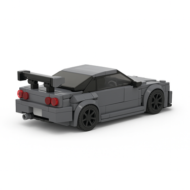 classic Nissan GTR R34 LEGO toy car with realistic design