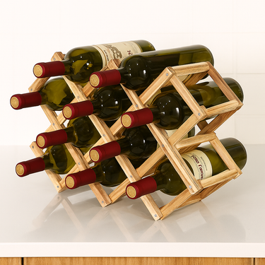 elegant wooden wine rack for classic interior decor