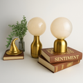 elegant brass sphere table lamp for contemporary interiors
