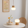 Wood and fabric Japanese Nordic desk lamp for warm ambiance