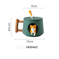 collectible ceramic cup with Shiba Inu dog pattern