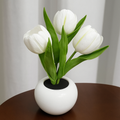 LED tulip flower pot lamp for cozy home decor
