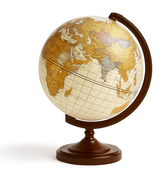 Earth globe with detailed world map for educational use