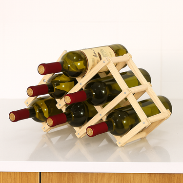 natural finish wine rack made from durable wood