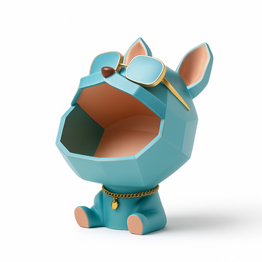 dog resin storage box with cute puppy design