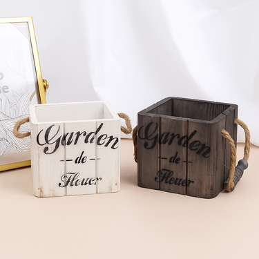 solid wood flower pot with minimalist design