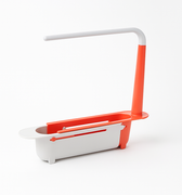 extendable sink drying rack with storage compartments