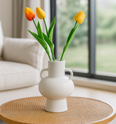 Stylish monochrome ceramic vase for table or shelf display