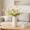Elegant ceramic table vase with artificial flower display